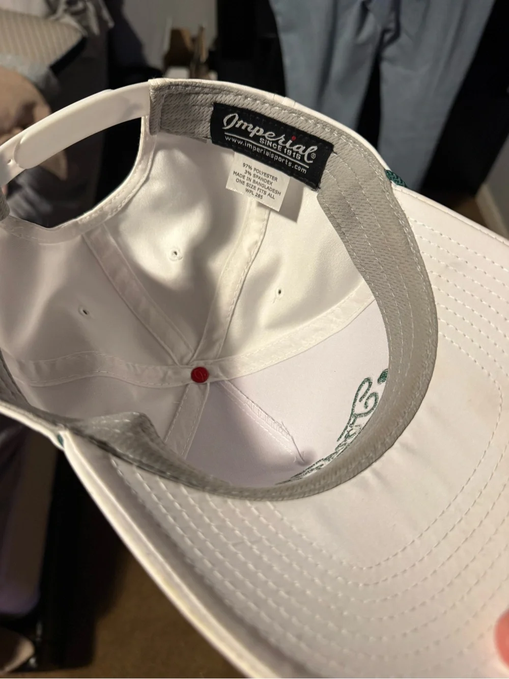 Barstool Forplay White Baseball Cap with Green Embroidered Logo